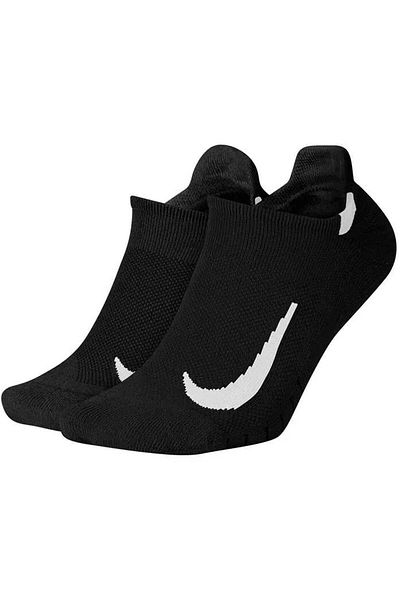 Nike Унисекс комплект от 2 тренировъчни чорапи Multiplier No Show, черни