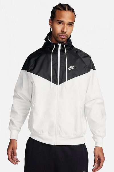 Nike Windrunner Full Zip Jacket Hooded Men's Jacket Windbreaker Black Cream