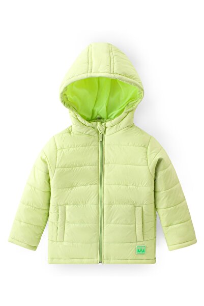 Babyhug Full Sleeves Padded & Hooded Jacket Solid- Neon Green