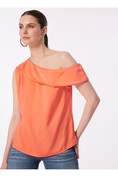 Sisley Wide Collar Coral Women's Blouse 51Mglh017
