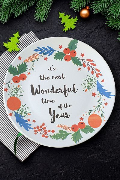 Keramika New Year - Wonderful Time Serving Plate, 26 cm 21657
