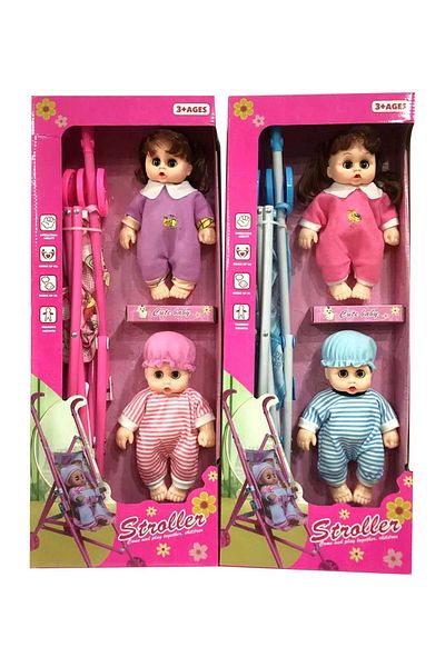 Fab N Funky دمى أطفال مشرقة ومرحة مع عربة أطفال 686-204، 25.4 سم - متنوعة