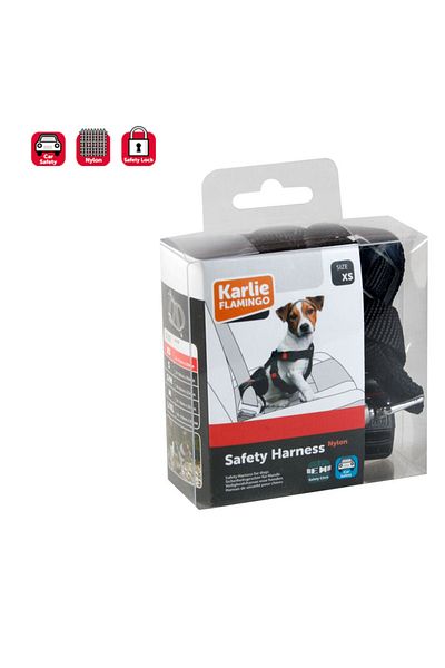 Karlie Black Nylon Car Belt - S 35-50 Cm