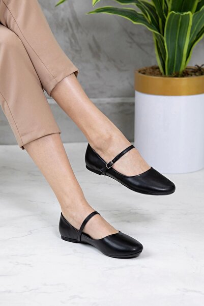 Assortie Femeie Balerina Cravata Catarama Piele Neagra 5390 Full Mold