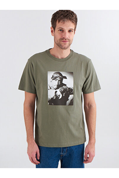 GAP Erkek Haki Hip Hop 50th Anniversary Grafikli T-Shirt