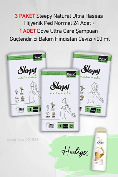 Sleepy فوط صحية طبيعية عادية 24 قطعة × 3 و هدية دوف 400 مل