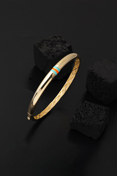 Bilezikci Mineli 14 Ayar Gündelik Kelepçe Altın Bilezik