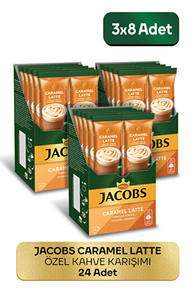 Jacobs Caramel Latte 8'li - Yumuşak Içimli & Karamel Aromalı 3 Adet