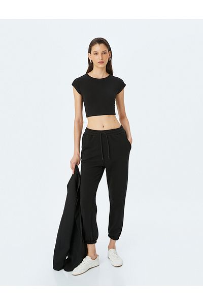 Koton Παντελόνι Jogger Sweat με δεμένη μέση με τρεις τσέπες