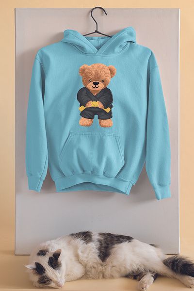 ADABEBEK Hanorac pentru copii unisex cu imprimeu Taekwondo Bear