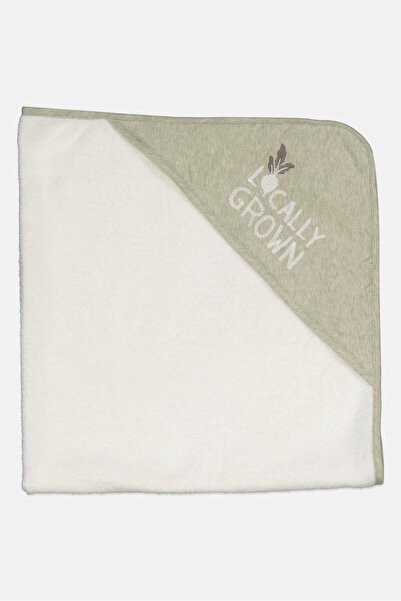 RABBİT BEAR منشفة بغطاء رأس مطرزة للبنات الصغار، 76 × 76 سم، لون أبيض