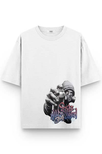 Overoz Μπλουζάκι Wild Style White Oversize - 34 εμπριμέ, Unisex, Text - 1295