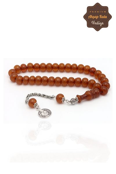 Midyat Nurtaş Gümüş Orange Wheel Cut Clamping Amber Rosary 201023462