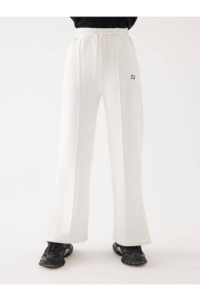 Juste Studio White Raised Slit Detail Jogger