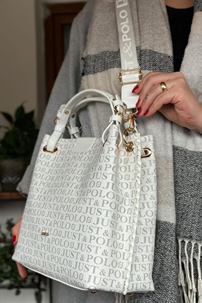 Just Polo الاستخدام اليومي - حقيبة كتف كبيرة الحجم مكونة من 4 أقسام للنساء 4067 0409