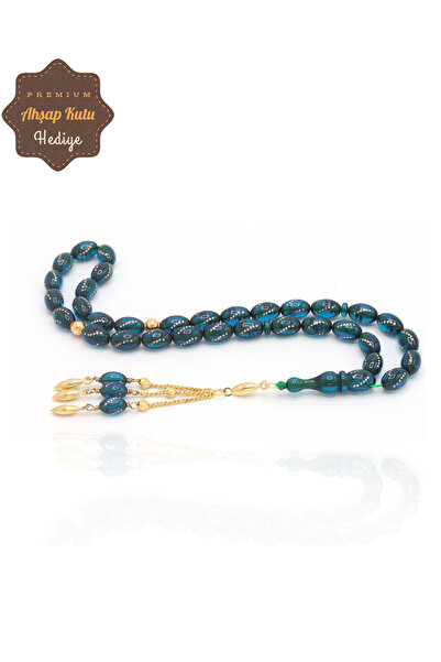 Midyat Nurtaş Gümüş Parlament Mavisi 14 Ayar Altın Püsküllü Orijinal Ateş Keh...