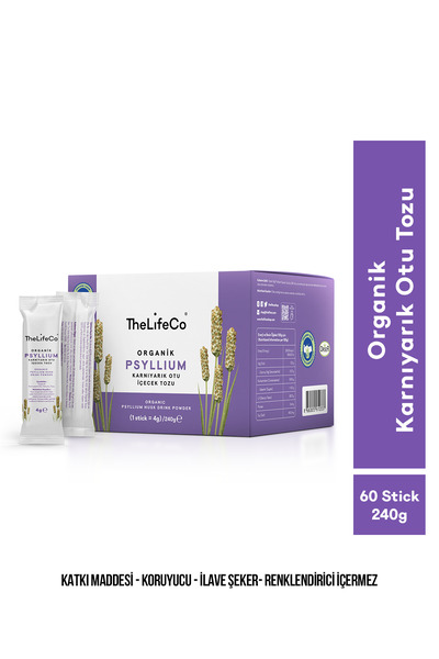The LifeCo Organik Psyllium Karnıyarık Otu 240 G (4 G X 60'LI STİCK) (GLÜTENS...
