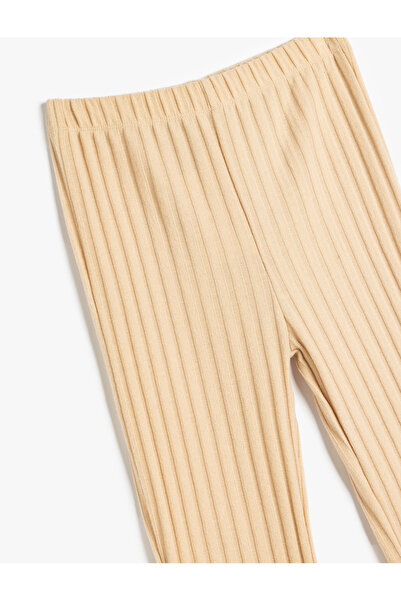 Koton İspanyol Paça Pantolon Ribanalı Viskon Karışımlı