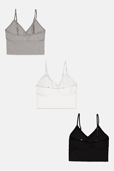 Marilyn Monroe Women 3 Pair Plain Lightly Padded Bralette, Black