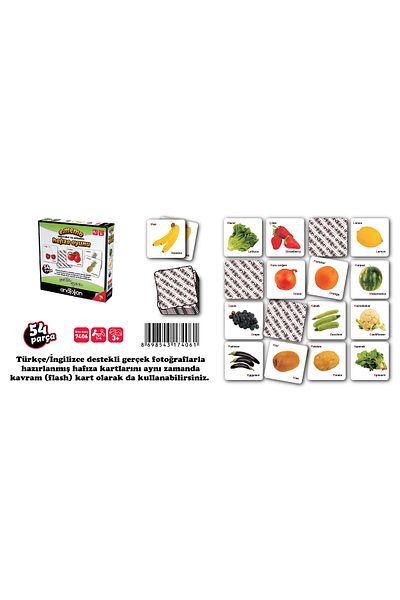 Anatolian Puzzle Fruits and Vegetables - 54 Piece Memory Game 7406