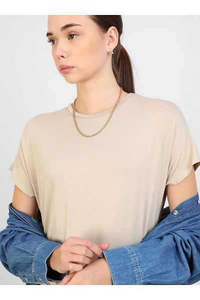 Benin Light Mink Viscose Hijab Dress - Short Sleeve - Benin