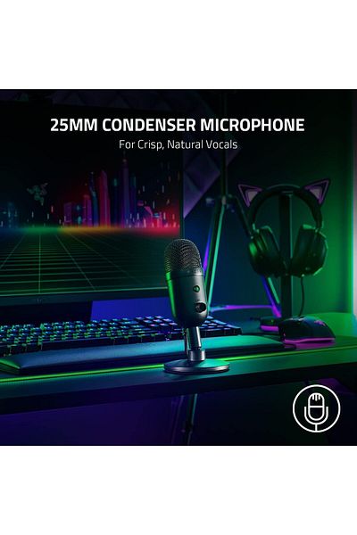RAZER Seiren V2 X USB Condenser Microphone for Streaming and Gaming on PC - Black