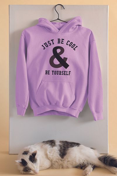 ADABEBEK Hanorac cu glugă unisex negru Cool Be Yourself