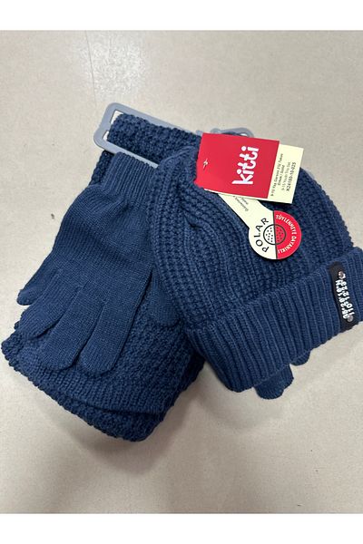 Kitti 9-15 Years Old Beret Set Scarf Hat Gloves Set of 3 Fleece Beret Inside