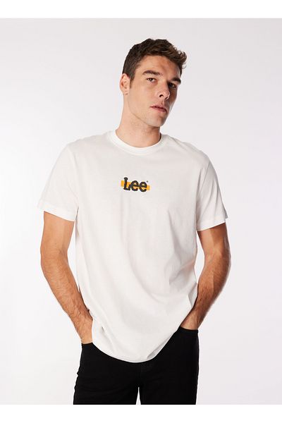 Lee Ανδρικό T-Shirt με λαιμόκοψη λευκό L 241521100   Λευκό T-Shirt