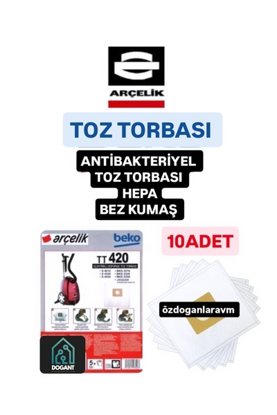 Dogant Arçelik S4210 -s4240 Ηλεκτρική σκούπα Σακούλα σκόνης 10 τεμαχίων