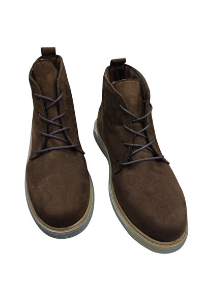 Özkan Ayakkabı KAHVERENGİ NUBUK KAUÇUK TABAN SICAK ASTAR KAYDIRMAZ BAĞCIKLI KADIN BOT