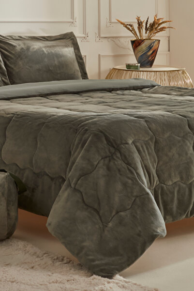 Karaca Home Flufy Çift Kişilik Soft Dream Comfort Set Haki