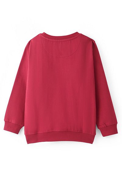 Pine kids Knit Full Sleeves Sweatshirt With Text Print - Red