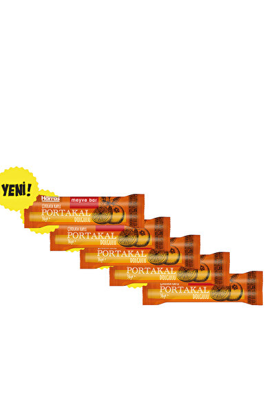 Harras Glutensiz Vegan Portakal Dolgulu Çikolata Kaplamalı Bar 36 gr X 5 Adet