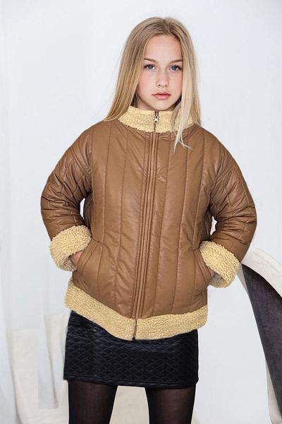 By Piera Waterproof Teddy Plush Lined Faux Leather Coat (11-14 Years)