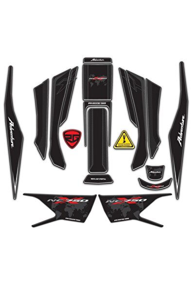 Redline Grafik Honda NC750X 2021 - 2023 17 Parça Uyumlu Karbon Tank Pad  Yan ...