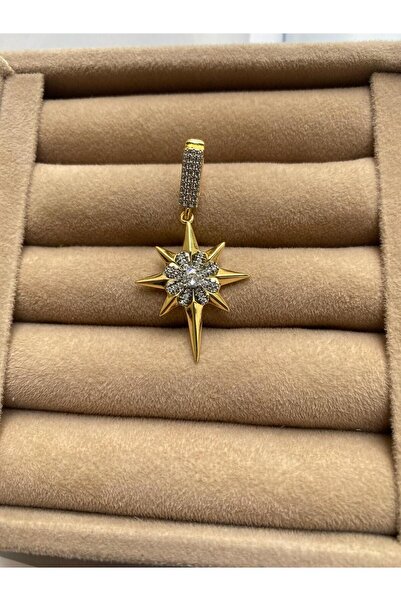 illys Gold Yuvarlak Baget Taş Kuzey Yıldızlı Ajda Charm veya Kolye Ucu
