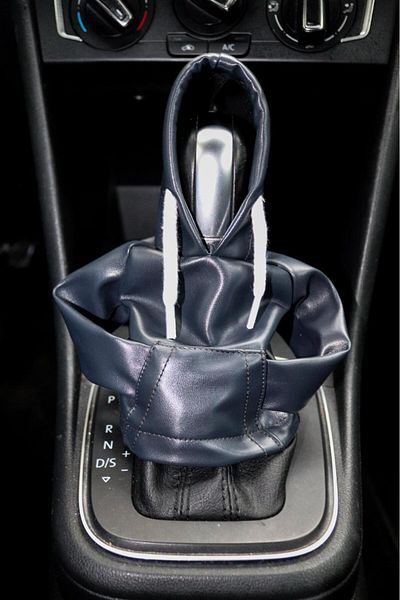 P Parla زي Gear Shift متوافق مع جميع المركبات من الجلد الصناعي باللون الأزرق الداكن / اللون الأزرق الداكن