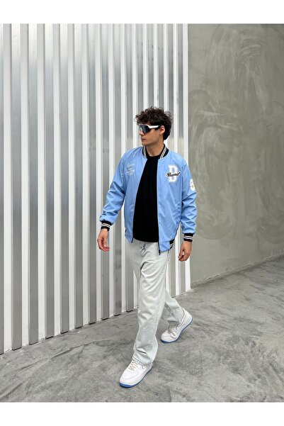 maroni Men's Embroidered Oversized College Jacket