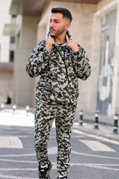 CMZ COLLECTİON Ανδρικό σετ φούτερ με κουκούλα oversized και ελαστικά μανίκια