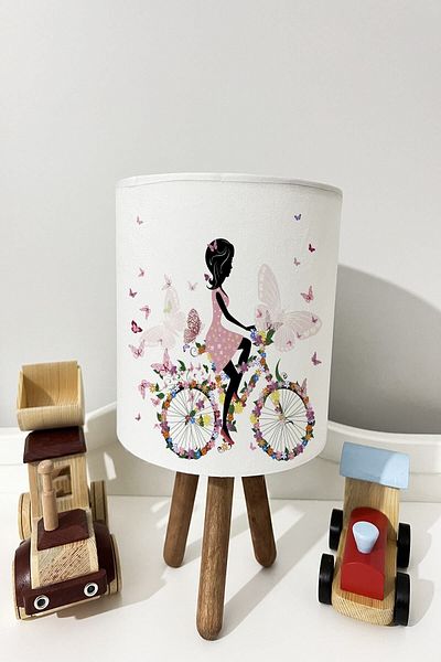 dekomingo BIKE FLOWER PATTERNED BABY AND CHILDREN'S ROOM LAMP