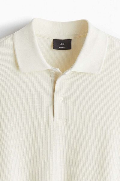 H&M Regular Fit Ribbed polo shirt