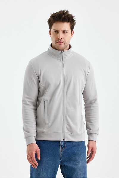 yakamor سويت شيرت بياقة واقفة بسحاب للجنسين