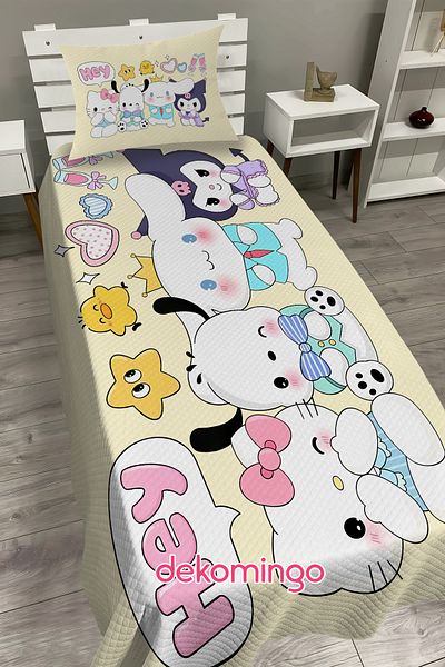 dekomingo Yellow Horizontal Sanrio Patterned Baby and Children's Room Pipe Set