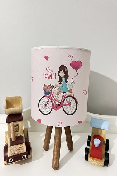 dekomingo Bicycle Riding Girl's Patterned BABY AND CHILDREN'S ROOM LAMP