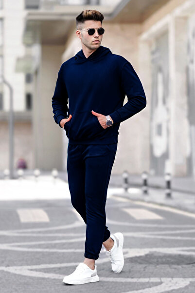 CMZ COLLECTİON Ανδρικό σετ φούτερ με κουκούλα oversized και ελαστικά μανίκια