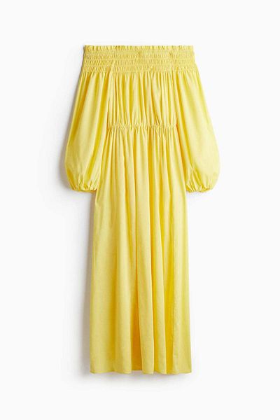 H&M Smock-topped off-the-shoulder dress