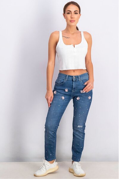 PİNKO Women lUPIN 19 Slouchy Low Rise Jeans, Light Blue