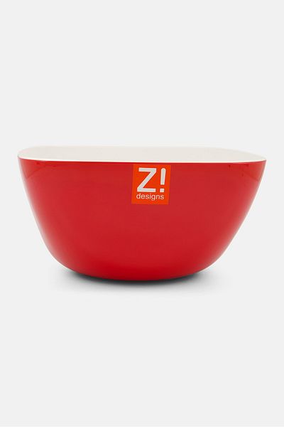 Zak! Designs Melamine Square Serving Big Bowl, Red
