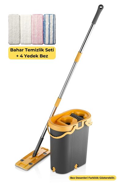 VİP AHMET Bahar Temizlik Seti 14 Litre 4 Yedek Bezli Set VP-495
